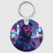 Cyberpunk Krijger Sleutelhanger (Voorkant)