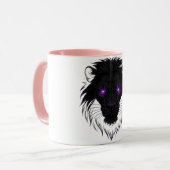 Cyberpunk Lion Mok – Bold & Futuristic Coffee Cup (Voorkant links)