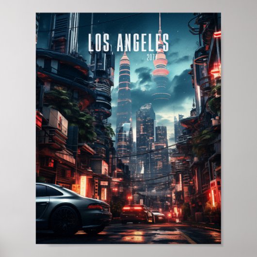 Cyberpunk Los Angeles Poster (Voorkant)