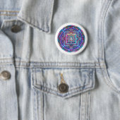 Cyberpunk Mandala Ronde Button 5,7 Cm (In situ)