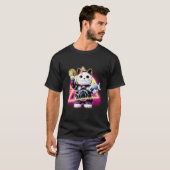 Cyberpunk Maneki Neko Geluks Kat Tech Stijl T-shirt (Voorkant volledig)