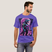 Cyberpunk Mecha Dino Moonlight T-shirt (Voorkant volledig)