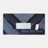 Cyberpunk Mecha-pantser | Blauwe Paarse Aangepaste Bureaumat (Keyboard & Muis)
