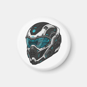 Cyberpunk Mecha Piloot Sci-Fi Gamer Grafische Hood Magneet