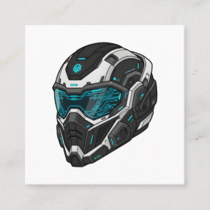 Cyberpunk Mecha Piloot Sci-Fi Gamer Grafische Hood Vierkante Visitekaartje