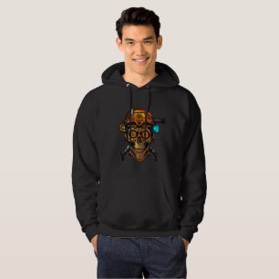 Cyberpunk Mecha Schedel - Unisex Zwarte Hoodie