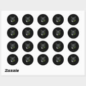 Cyberpunk Mecha Wolf Aangepaste Naam Gaming Ronde Sticker (Vel)