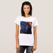 Cyberpunk Meisje Coder T-Shirt - Neon Gaming Esthe (Voorkant volledig)