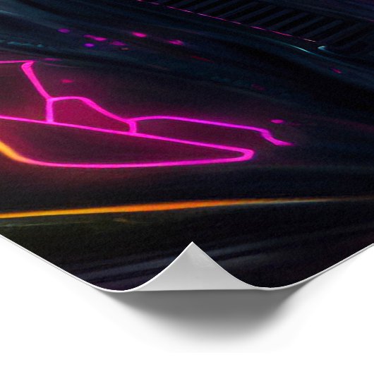 Cyberpunk meisje in neonstad poster (Hoek)