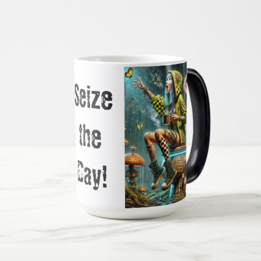 Cyberpunk meisje op paddenstoel magische mok (Voorkant rechts)