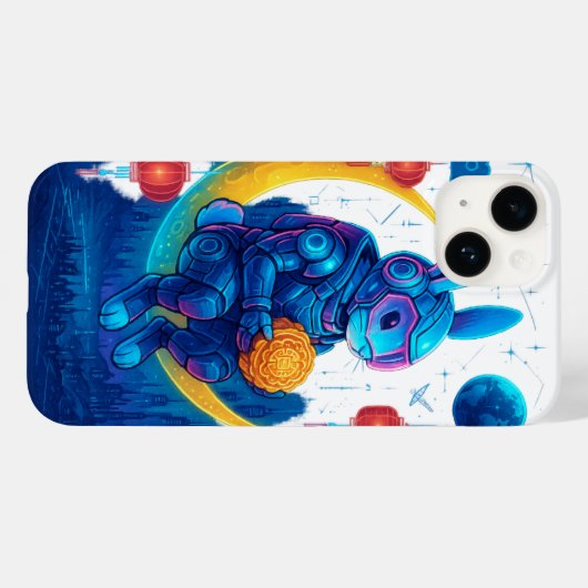 Cyberpunk Moon Rabbit - Midherfstfestival Case-Mate iPhone Case (Achterkant (horizontaal))