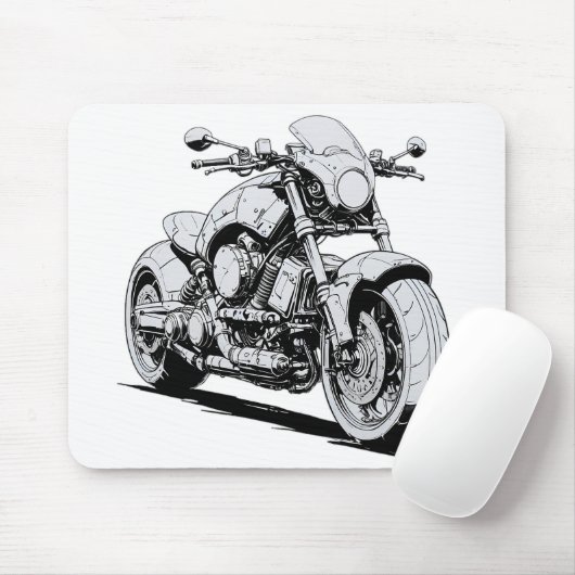 Cyberpunk Motorcycle Ink Tekening Mousepad Muismat (Met muis)