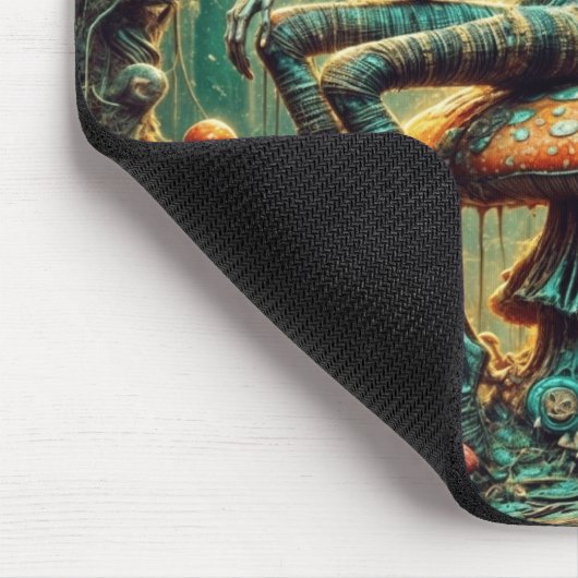 Cyberpunk Mushroom Skelly Mousepad Muismat (Hoek)