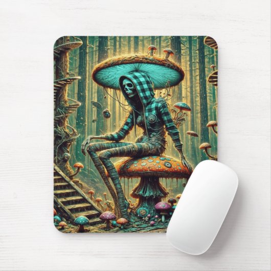 Cyberpunk Mushroom Skelly Mousepad Muismat (Met muis)