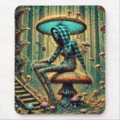 Cyberpunk Mushroom Skelly Mousepad Muismat (Voorkant)