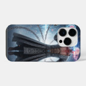 Cyberpunk Mystic | techno-tovenaar iPhone Hoesje (Achterkant horizontaal)