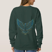 Cyberpunk Neon Adelaar Glitch Sweatshirt (Achterkant)