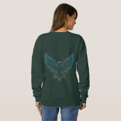Cyberpunk Neon Adelaar Glitch Sweatshirt (Achterkant volledig)