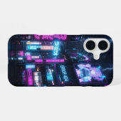Cyberpunk Neon Anime Girl Glitch Phone Case iPhone 16 Hoesje (Achterkant horizontaal)