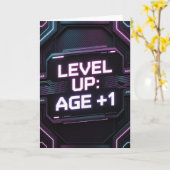 Cyberpunk neon Birthday Card for men Kaart (Gele Bloem)