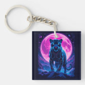 Cyberpunk Neon Black Panther Sleutelhanger (voorkant)