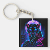 Cyberpunk Neon Black Panther Sleutelhanger (voorkant)