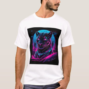 Cyberpunk Neon Black Panther T-shirt