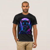 Cyberpunk Neon Black Panther T-shirt (Voorkant volledig)