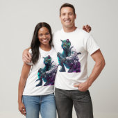 Cyberpunk Neon Cat in Urban Streetwear T-shirt (Unisex)
