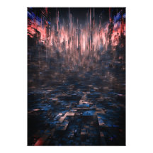 Cyberpunk Neon Datastroom Abstracte Digitale Matri
