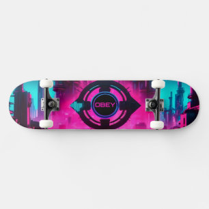 Cyberpunk Neon Gehoorzaam Streetwear Sci-Fi Stad Persoonlijk Skateboard