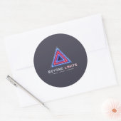 Cyberpunk Neon Glitch Driehoek Sticker (Envelop)