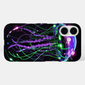 Cyberpunk Neon Jellyfish art Case-Mate iPhone Case (Achterkant (horizontaal))