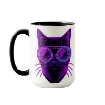Cyberpunk Neon Kat Koffiemok - Futuristische Esthe