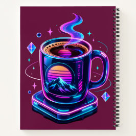 Cyberpunk Neon Koffiekop Esthetische Harde Kaft No Notitieboek