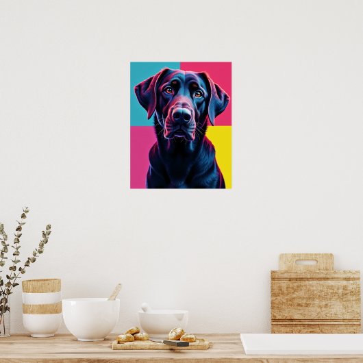Cyberpunk Neon Labrador Pop Art Poster (Keuken)