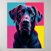Cyberpunk Neon Labrador Pop Art Poster (Voorkant)