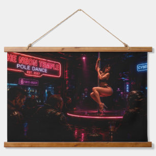 Cyberpunk Neon Nachtclub Wandtapijt Hangend Wandkleed