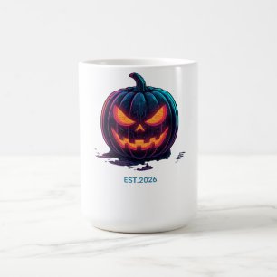 Cyberpunk Neon Pompoen Halloween Koffiemok