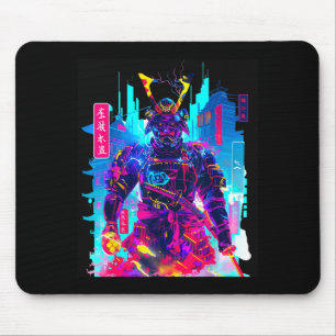 Cyberpunk neon samurai Japanse kunst  Muismat