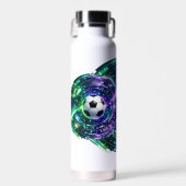 Cyberpunk Neon SciFi Voetbal Waterfles (Voorkant)