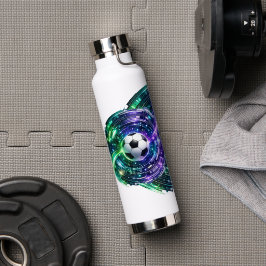 Cyberpunk Neon SciFi Voetbal Waterfles