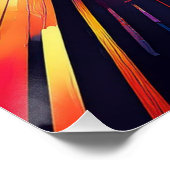 Cyberpunk Neon Street - futuristische sci-fi stads Perfect Poster (Hoek)