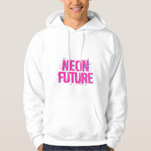 Cyberpunk Neon Toekomst Glitch Typografie Hoodie