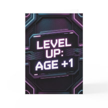 Cyberpunk neon verjaardagskaart voor mannen