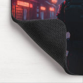Cyberpunk Neon Warrior Mousepad – Futuristische Sc Muismat (Hoek)