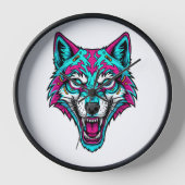 Cyberpunk Neon Wolf - Synthwave Robotdier (Voorkant)