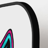 Cyberpunk Neon Wolf - Synthwave Robotdier Pickleball Paddle (Links Detail)