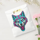 Cyberpunk Neon Wolf - Synthwave Robotic Animal Bedankzakje (Gezegeld)