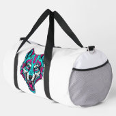 Cyberpunk Neon Wolf - Synthwave Robotic Animal Plunjezak (Rechterhoek)